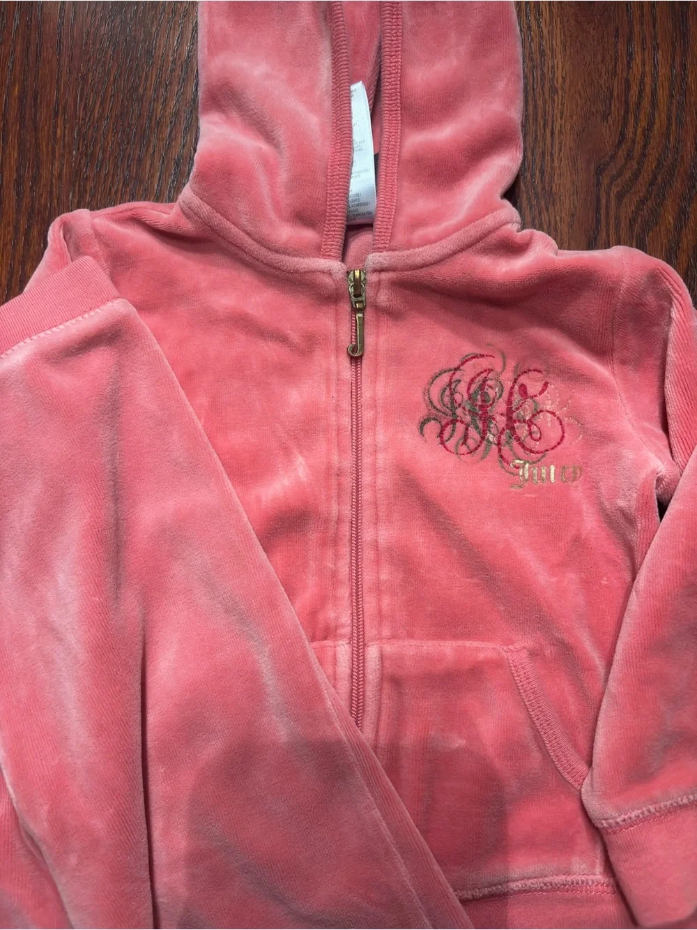 Juicy Couture Pink Velour Hoodie & Pants Set